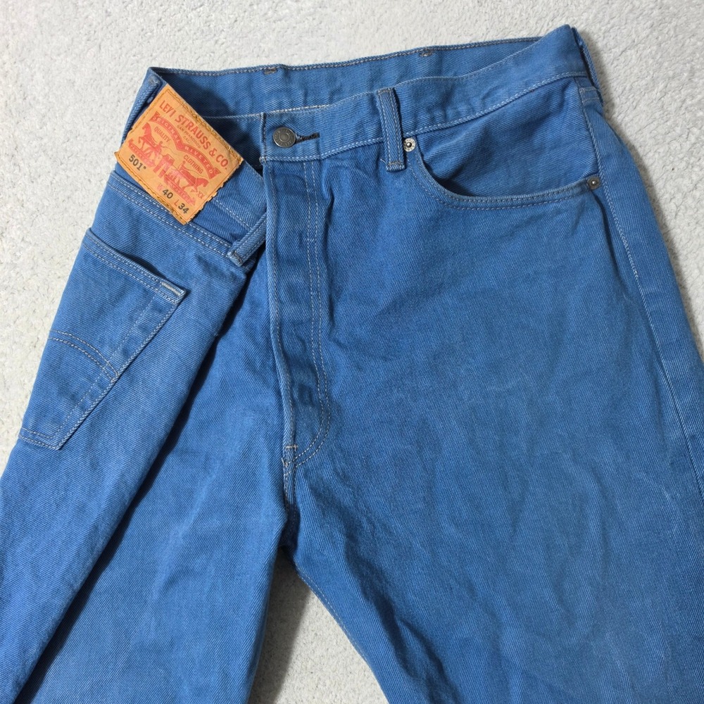 Levi's 501 Original Fit Jeans Men 40/34 Ultra Blue Straight Leg Button Fly Denim